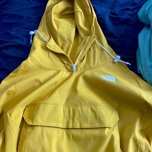 North face yellow V class pullover